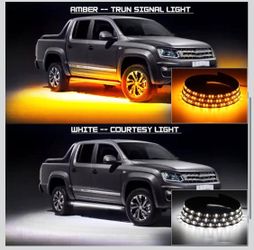 70" LED Running Board Lights, White & Amber Light Bar