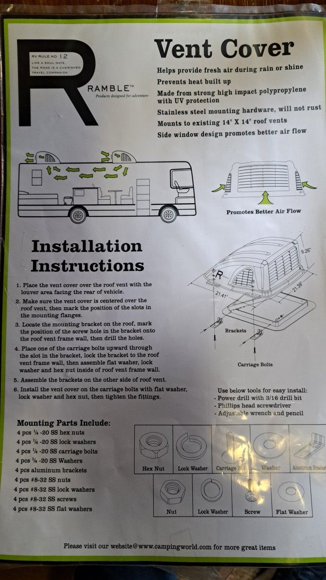 RV Vent Cover