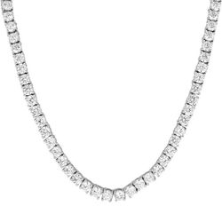 STUNNING 22" Sterling Silver Cubic Zirconia Tennis Necklace