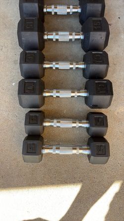 Rubber Hex Dumbbell Set 5–15 lbs 150 lb Complete Dumbbell Set (5–25 lbs)