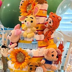 🧸✨ Oh Baby! Winnie the Pooh Diaper Cake ✨🧸