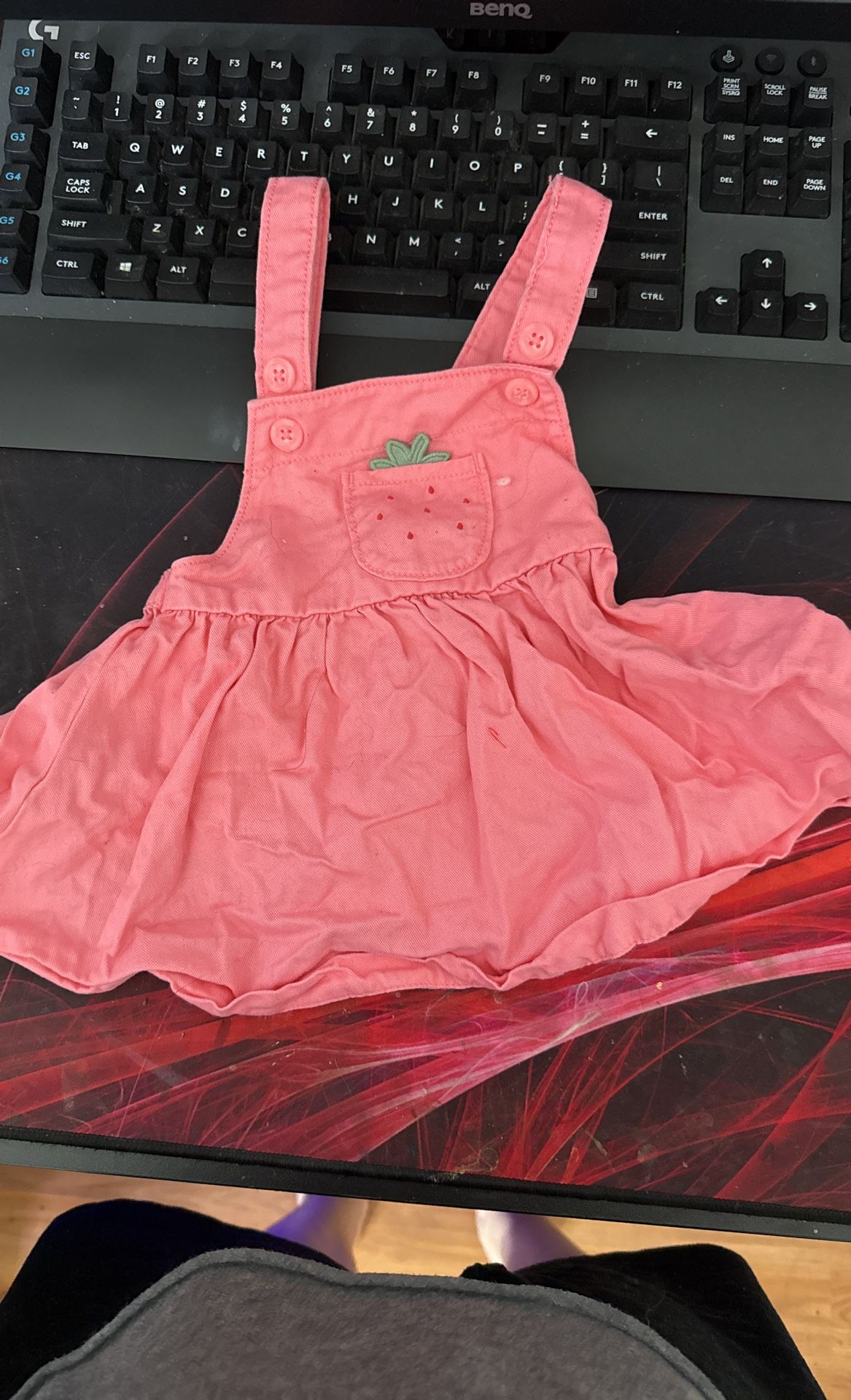 Strawberry Overall Dress