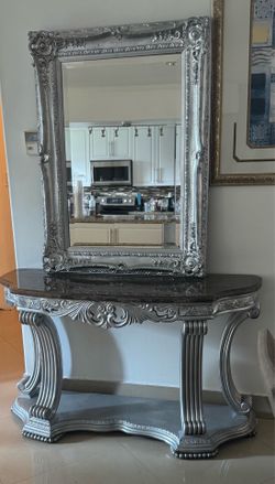 Marble console entry table  with mirror Beautiful French Style