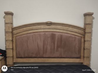 Traditional Wood Bed Headboard with Column Posts and also 2 nice reclining couches