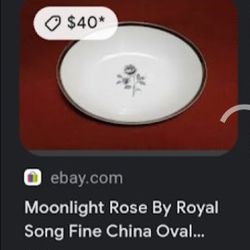 Royal Song Fine China Moonlight Rose Oval Dish