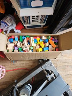Wooden Building Blocks Set Mixed Colors