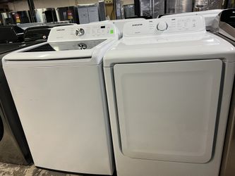 SAMSUNG TOP LOAD WASHER AND ELECTRIC DRYER 