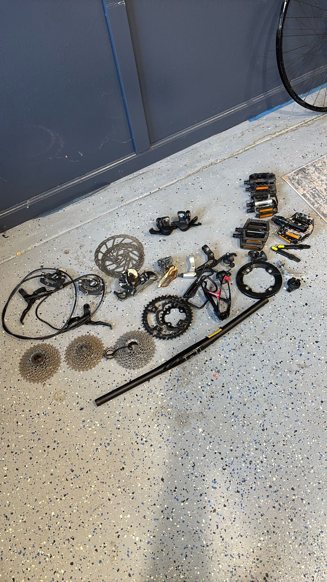 Large Lot Of Mountain Bike Parts