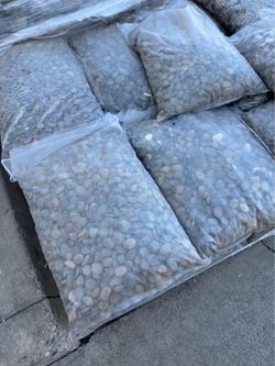 Button Sized Mixed Colored Mexican Beach Pebbles