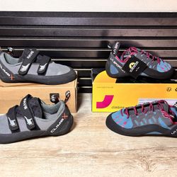 New Climb x rave men sz 10 & La Sportiva Tarantulace women sz 8 