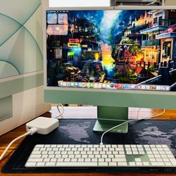 Apple iMac 24” M1 2021 16GB RAM 512GB With Matching Apple Keyboard and Mouse -Green