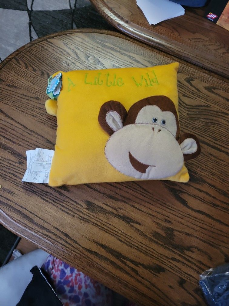Unisex Ungendered Baby Crib Monkey Pillow