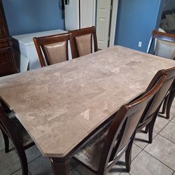 Marble table and China cabinet