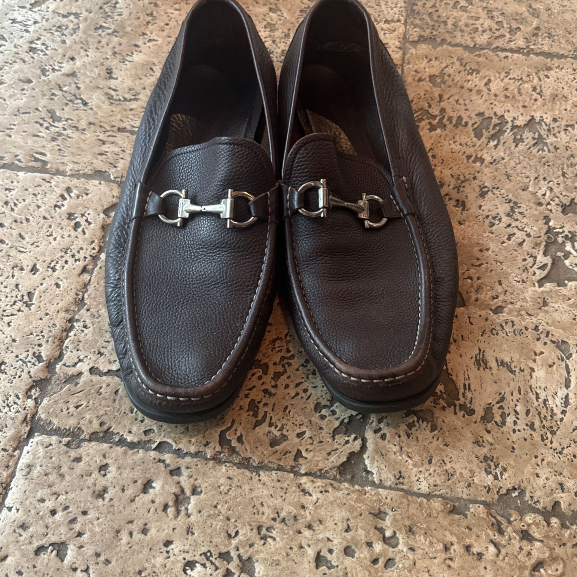 Ferragamo Brown Leather Shoes Size 12