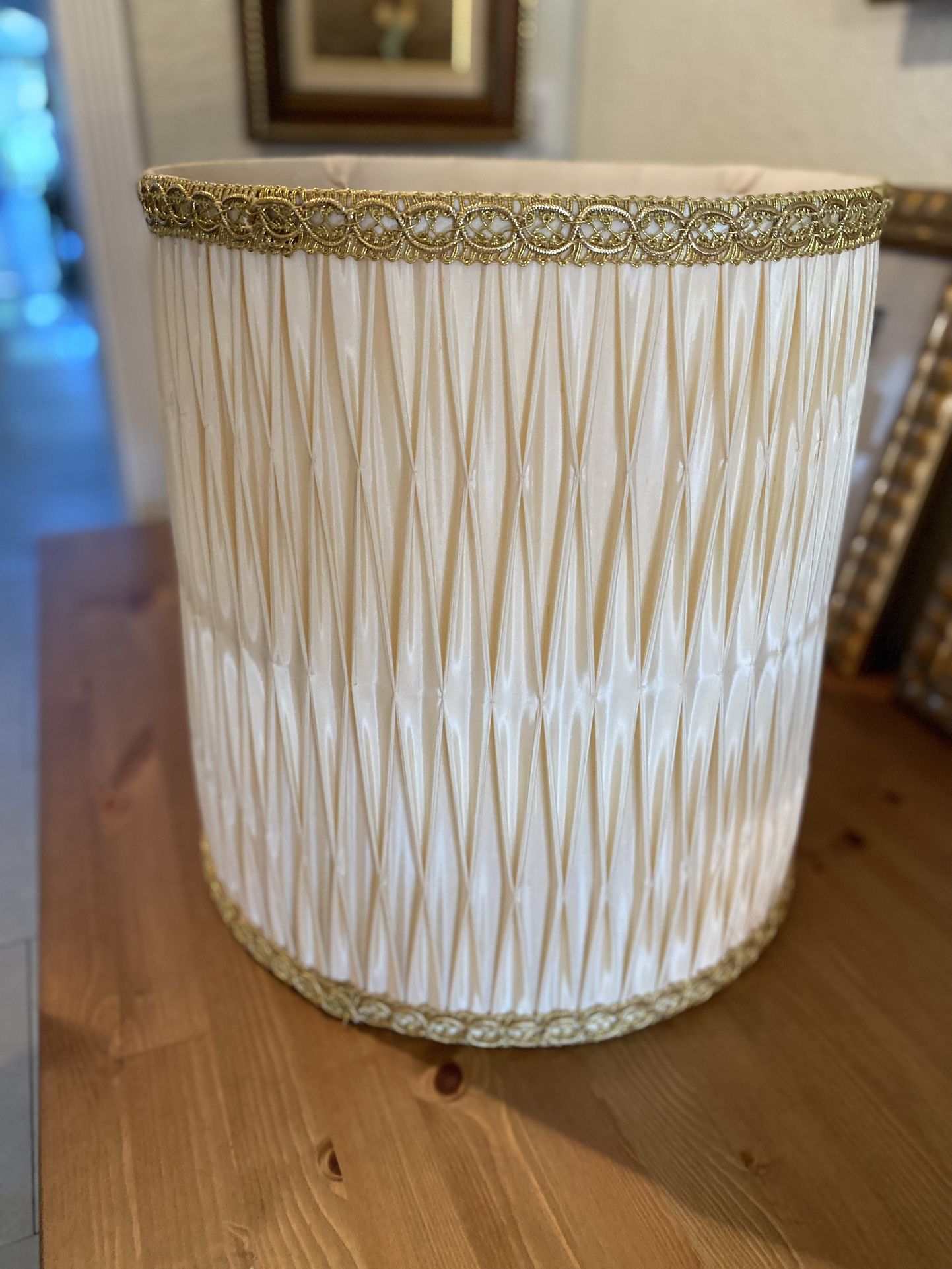 Vintage Large Pleated Drum Lamp Shade