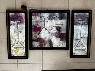 Martini Cocktail Wall Art Triptych Set