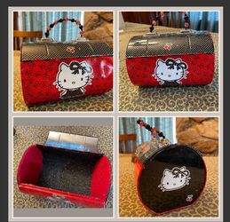 Beaded Hello Kitty Barrel Tin Purse Lunch Pale by Sanrio