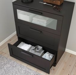 NEW IKEA BRIMNES 3-Drawer Dresser – Black