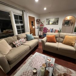 Comfy Beige Couch Set 