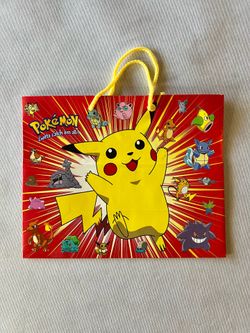 1990’s Red Pokemon Gift Bag Pikachu Vintage Birthday Party