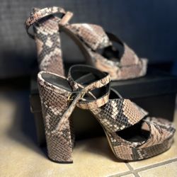 M4d3 Platform Snakeskin Heels