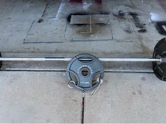 Olympic weights with bar