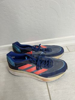 Adidas Adizero Boston 10 Blue And Salmon Pink
