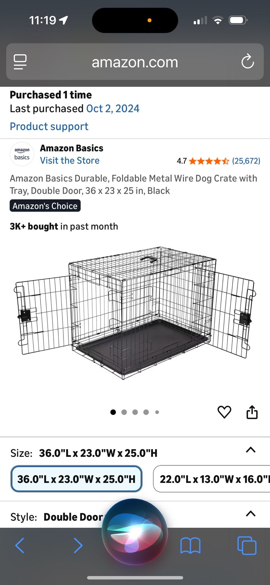 Dog Crate- Metal Wire Collapsible With Removable Tray