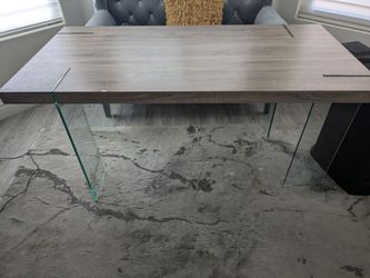 Modern Desk (or dining table) with Glass Legs