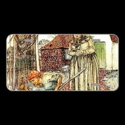 License Plate Novelty Car Front Vintage Literature Book Illustration