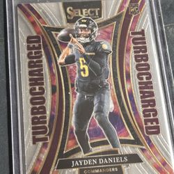 Jayden Daniel’s Turbocharged Rookie 2024 Panini Select Football Card Commanders 