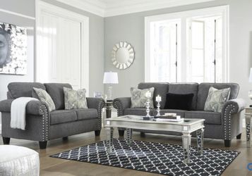 Agleno Charcoal Living Room Set