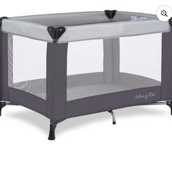 Dream On Me  Portable Play Yard with Carry Bag and Shoulder Strap, Gray  Open box item  inventory number: 101(contact info removed)