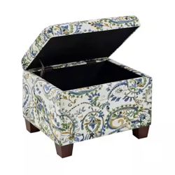 Madison Paisley Fabric Storage Ottoman