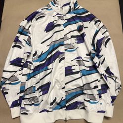 Nike Air Jordan Retro 8 Aqua Concord Track Jacket White Purple Men's Size XXL!