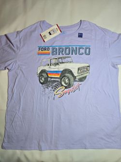 Bronco Ford Sunset Graphic Tee Lavender Women's XL Short Sleeve