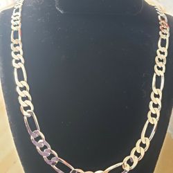 S925 Posts 6mm flat 50cm Long Necklace For Men Or Women