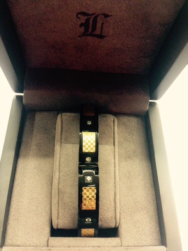 Titanium and gold bracelet