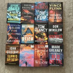 12 Thriller Harback Books like new