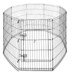 8-Panel Wire Playpen for Pets, Black, 36" Tall
