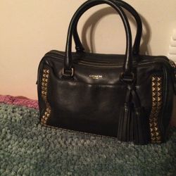 Beautiful Black Genuine Leather Coach Purse