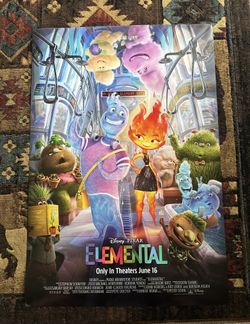 Elemental 2023 Disney Double Sided Original Movie Poster 40” X 27”