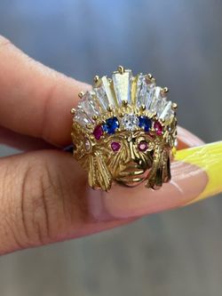 Indian head ring with CZ