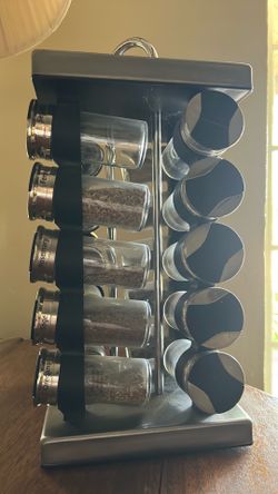 Spice rack - metal, glass containers