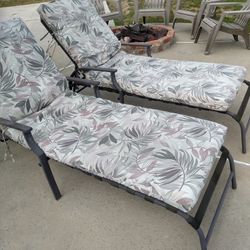 2 Iron/Steel Patio Lounge  Chairs