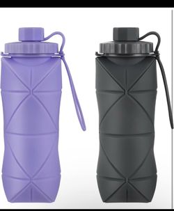 Collapsible Silicone Travel Water Bottle 20oz