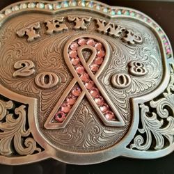 BELT BUCKLE:   SILVER 2008 COLLECTORS BUCKLE 