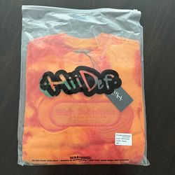 HIIDEF Cloud Dye Orange Frost Logo Crewneck Sweatshirt - Large New