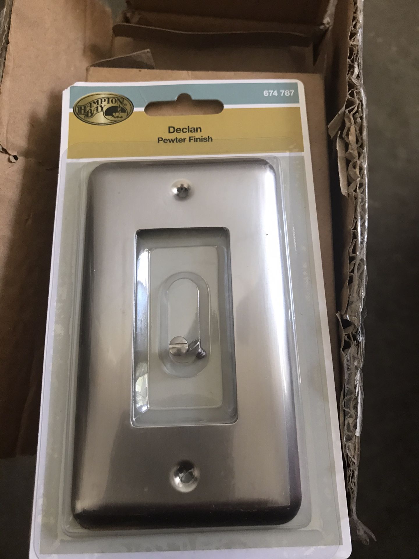 Hampton Bay Declan 1 Gang Rocker Steel Wall Plate - Pewter 6 X $15