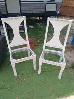4 custom white chairs